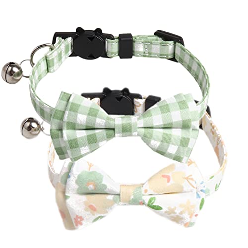 2 St點k Haustier Halsband,Verstellbare Katzenhalsband,Hunde Halsband mit Gl鯿kchen und K鋞zchenform Schnalle,Hundehalsband,Halsband Hund,Katzenhalsb鋘der,f黵 Welpen K鋞zchen,1 x 28 cm,Gr黱e Serie B von Blausky