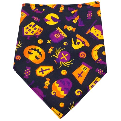 2 Stück Hunde Bandana,Farbe Hund Kopftücher,Halsdreiecke,PET Dog Bandana,Halloween Hundehalstuch,Dreieckstuch,Hundehalstücher,für Kleine Mittel Große Hunde und Katzen,Farbe 4,S,40x30x30cm von Blausky