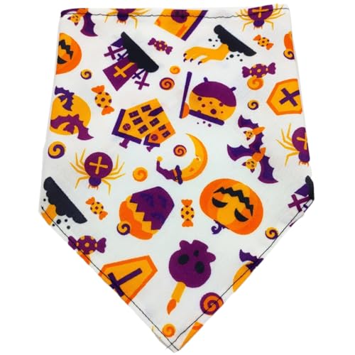 2 Stück Hunde Bandana,Farbe Hund Kopftücher,Halsdreiecke,PET Dog Bandana,Halloween Hundehalstuch,Dreieckstuch,Hundehalstücher,für Kleine Mittel Große Hunde und Katzen,Farbe 6,L,65x43x43cm von Blausky