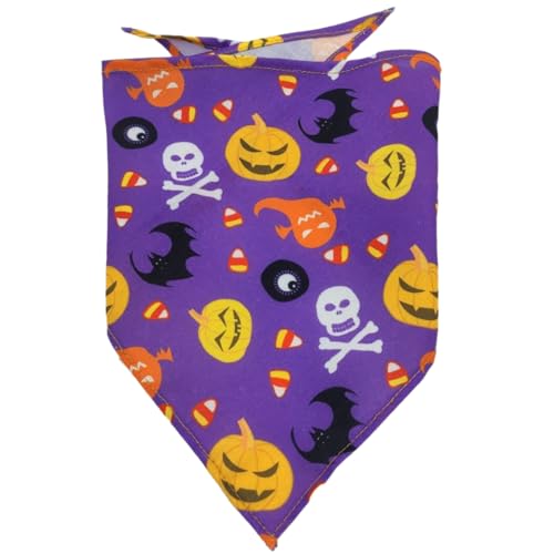 2 Stück Hunde Bandana,Farbe Hund Kopftücher,Halsdreiecke,PET Dog Bandana,Halloween Hundehalstuch,Dreieckstuch,Hundehalstücher,für Kleine Mittel Große Hunde und Katzen,Farbe11,L,65x43x43cm von Blausky