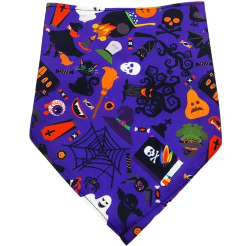 4 Stück Hunde Bandana,Halsdreiecke,Farbe Hund Kopftücher,PET Dog Bandana,Halloween Hundehalstuch,Dreieckstuch,Hundehalstücher,für Kleine Mittel Große Hunde und Katzen,Farbe3,L,65x43x43cm von Blausky