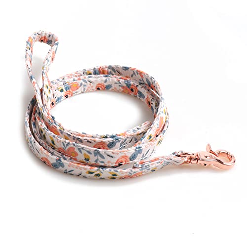 Schleppleine für Hunde,Robuste Hundeleine Übungsleine Bunte Blumen Handschlaufe,Leine Pet aus Baumwolle,Trainingsleine,Ausbildungsleine für Kleine Hunde Katze,Orange C,1.3 x 120 cm von Blausky