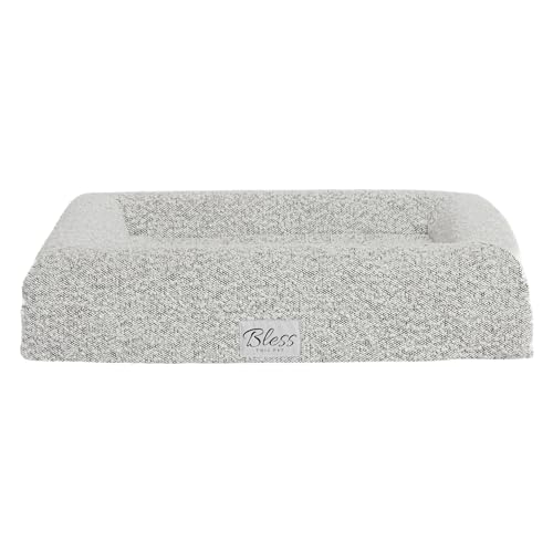 Bless This Pet Comfy Bouclé Haustierbett aus Memory-Schaum, stilvoll, waschbarer Bezug, große Hunde und Katzen, 114,3 x 89,9 x 14,5 cm von Bless This Pet