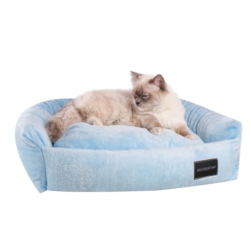 Stilvolles Haustiermatte Haustiersofa gemütliches waschbares mit Hoher Rand warme weiche Bequeme rutschfeste Unterseite Weiches Hundebett Hoher Dichte Schaumstoff für Kleinen Hunde/Katze/Hasen von Blissbuilt