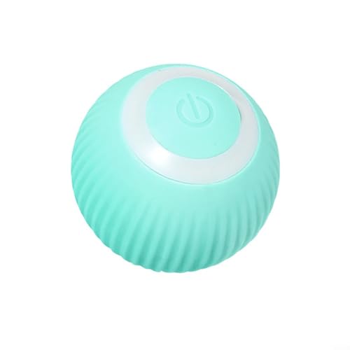 Intelligentes Spielzeug für Katzen, Automatisch rollender Katzenball, weiches Silikon, LED-Lichter, verhindert Langeweile (Blau) von BlissfulAbode