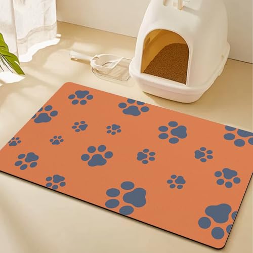 45,7 x 76,2 cm Hundefuttermatte, saugfähige Hundematte für Futter und Wasser, keine Flecken, schnell trocknend, rutschfeste Futtermatte für unordentliche Trinker, Orange von Blkjsgly