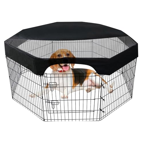 Blogiiup Hundeplaypen -Cover, achteckiger Hundestiftabdeckung, Sonne Proof Top Hundekiste, atmungsaktives Playfen -Cover für alle 24 Breiten 8 Panels Pet Pen (nur Deckung) von Blogiiup