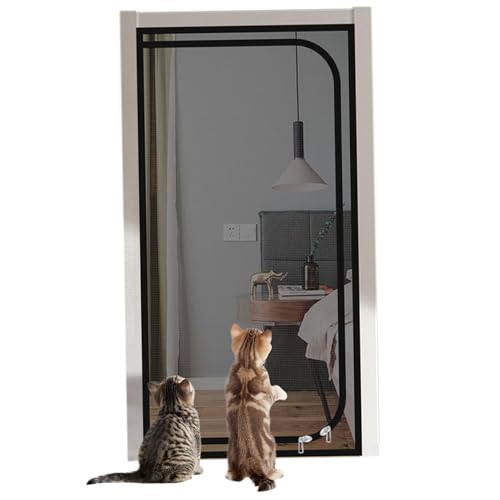 Cat -Bildschirmtür, 79x32 '' Haustür mit Reißverschluss, Katze -Proof -Mesh -Bildschirmtür, Kleber Cat -Bildschirmtür Barriere verhindern, DASS Hunde Katzen aus dem Wohnzimmer, Schlafzimmer rennen von Blogiiup