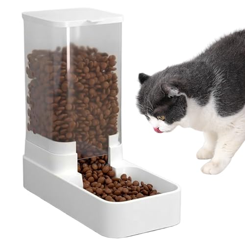 Cat Food-Spender, automatische Katzenfutterautomat, 11x11x5 1,5 kg Automatische Hundefutterautomat mit Haustiernahrungsschale, Drop-resistent, nicht rutscher Haustiernahrungspender für Hundekätzchen, von Blogiiup