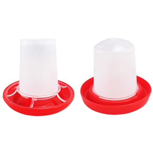 Hühnerwasserfuttermittel, Hühnerfutter- und Wasserer-Set (2pcs), abnehmbares Hohlwasser, Anti-Kratzer-Drehhülse für Babyküken von Blogiiup