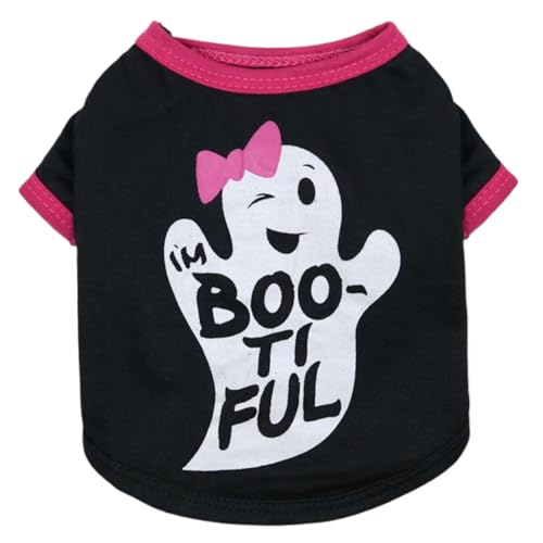 Hunde Halloween Hemd, Halloween-Hemden für Hunde mit süßem Geistermuster Polyester Crew Neck Boo-tödlich Hunde T-Shirt Halloween Weihnachtshundkleidung für kleine Hund, Hund Tee Hemd von Blogiiup