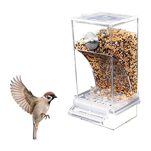 Vogelkäfig -Feeder, automatischer Vogelhäuschen mit Barsch, transparenter Papageiensamen -Feeder, Vogelsamenspender für kleine mittlere Sittiche Kanarien von Blogiiup