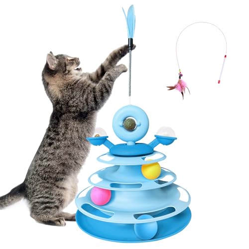 BluGun Interaktives Katzenspielzeug Kätzchenspielzeug Katzenspielzeug mit Katzenminze-Bällen Katzenspielzeug für Indoor-Katzen Katzenball Spielzeug Katzenspielzeug für gelangweilte Indoor-erwachsene von BluGun