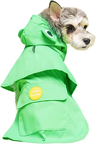 Hunde-Regenmantel, Haustiere, leichte, wasserdichte Regenjacke, Haustier-Welpen-Regenmantel mit Loch, Hunde-Regenbekleidung für kleine, mittelgroße Hunde_M (grün) von Blue Dream Island