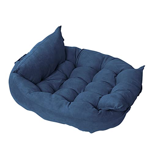 Hundebett, Faltbare Hundematte Multifunktion Haustier Sofa Weich Schlafen Katzenbett Hundehütte Atmungsaktives Kissen für Katzen Kleine Mittlere Große Hunde (XL, Marineblau) von Blue Dream Island