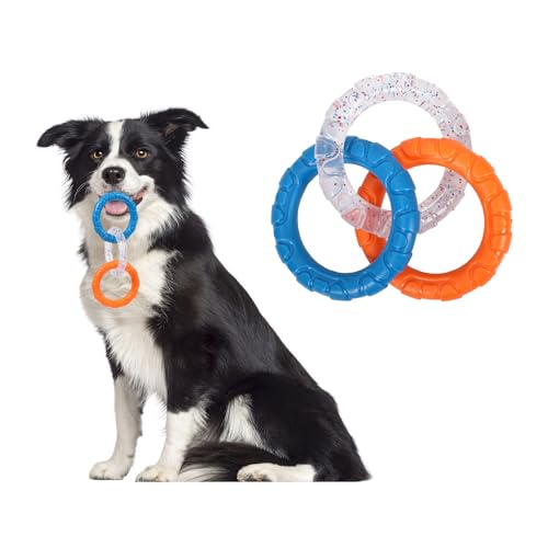 Kauspielzeug für Welpen, TPR, interaktives Spielzeug für kleine Hunde, zur Zahnreinigung, lindert Langeweile, Spielzeug für Katzen, Welpen, kleine Hunde, Orange / Blau von Blue Dream Island