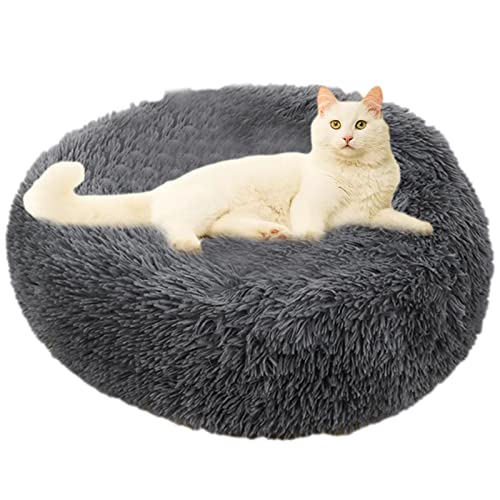 Blue Fish Beruhigendes Donut-Hundebett | Donut Round Cuddler Pet Bed Small Size for Crate Indoor,Anti-Angst-Plüsch-Hundebett, maschinenwaschbares Haustierbett, luxuriöses rundes von Blue Fish