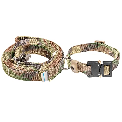 Blue Force Gear Robustes Hundehalsband und Hundeleine, Kobra-Schnalle, Hundeausrüstung, Multicam-Camouflage, 34,9 bis 50,8 cm Halsband, 180 cm bis 2,5 cm von Blue Force Gear