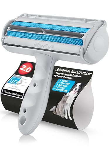 BluePet "RolloTollo Tierhaarentferner - Wiederverwendbare Fusselrolle - Tierhaare, Katzenhaare, Hundehaare entfernen - Abwaschbar, Wiederverwendbar - Lint Remover von BluePet