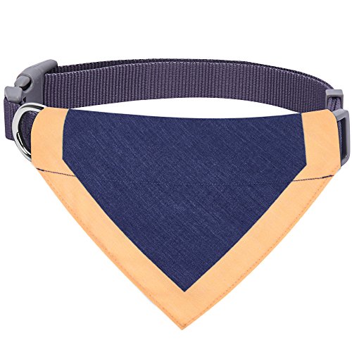 Blueberry Pet City Chic Modisches Dreiecktuch Gräulich-Lila Baumwoll-Mischgewebe Halstuch Bandana Schal Hundehalsband, M, Hals 37cm-50cm von Blueberry Pet