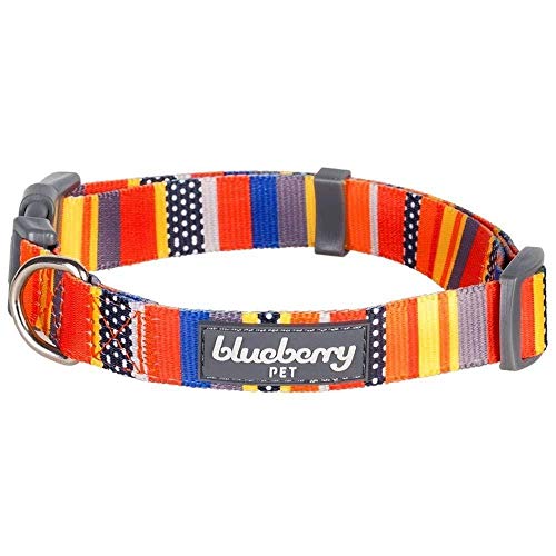 Blueberry Pet Hundehalsband Seefahrtsflaggen Inspiriert Designer 1 cm XS Basic Polyester Nylon Hundehalsband für Welpen von Blueberry Pet