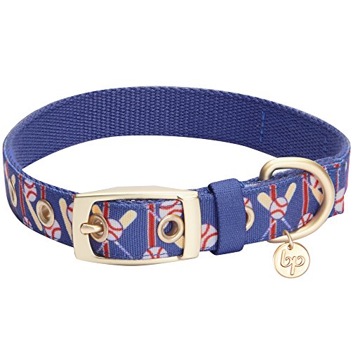 Blueberry Pet Sport Fan Baseball Designer Hundehalsband in Marineblau, L, Hals 43cm-52cm von Blueberry Pet