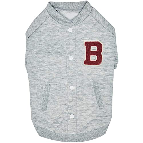 Blueberry Pet Weich & Angenehm Baseball Fan Lieblings-Argyle-Jacquard Pullover Hunde-Sweatshirt in Grau, Rückenlänge 25cm, Einzelpackung Jacke für Hunde von Blueberry Pet