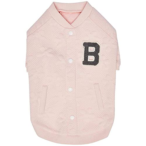 Blueberry Pet Weich & Angenehm Baseball Fan Lieblings-Blumenjacquard Pullover Hunde-Sweatshirt in Rosa, Rückenlänge 30cm, Einzelpackung Jacke für Hunde von Blueberry Pet