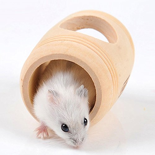 Bluelans Small Pet Holz Bett House Käfig faßförmiges Nest Hamster Maus Chinchillas Spielzeug von Bluelans