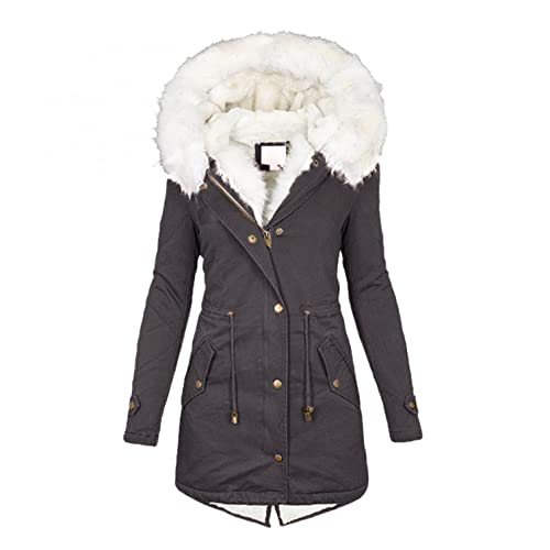 Bluelucon Damen Feecejacke Full Zip Kapuzenpullover Winter mit Kapuze Bedruckt Muster Patchworl Kapuzen Trench Pullover Lose Plüsch Oberbekleidung mit Muster Winterjacke mit Innenfleece Winterjacke von Bluelucon