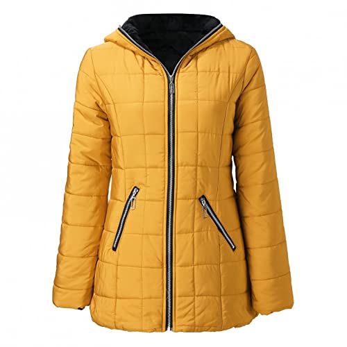 Bluelucon Damen Feecejacke Full Zip Kapuzenpullover Winter mit Kapuze Plus Sizes ÜBergangsmantel Lang Warm Jacke Winterjacke Winter Frauen GefüTtert Kurz Sale Pelzmantel Pelzjacke Winterparka von Bluelucon