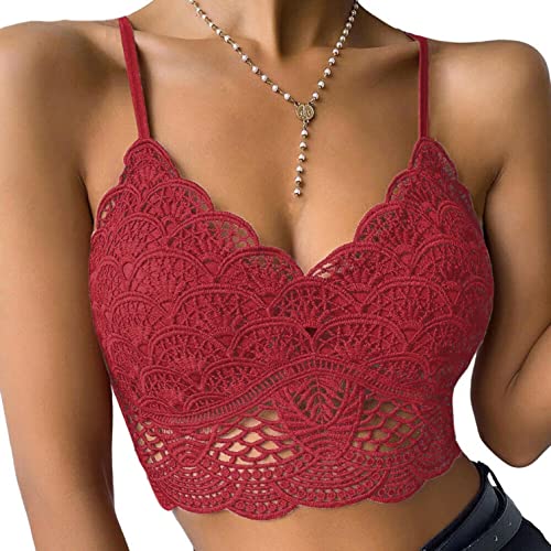 Bluelucon Damen Mädchen BH mit Verschluss vorne, Spitzen Racerback Spitzen BH Atmungsaktiv und Bequem Bralette Bra Racerback Seamless Spitzen Unterwäsche Atmungsaktiv Ohne Bügel für Fitness BL310 von Bluelucon