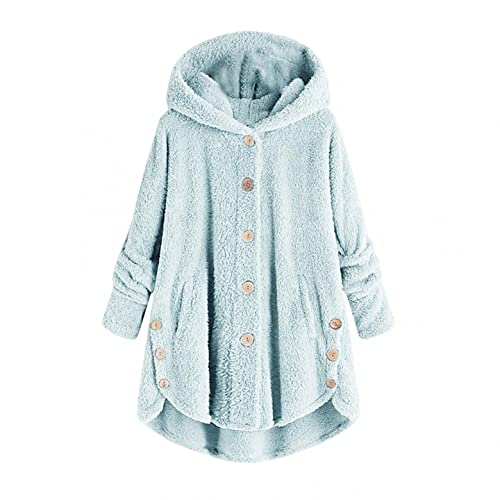 Bluelucon Sweatshirt Damen Winter Warm Hoodie Weich Mädchen Oversized Teddy Coat Fleece Kuscheljacke Winter Warme Casual Zip Hoodie Kapuzenjacke Frauen Jacken Mantel Damen Outdoor Jacke Flanelljacke von Bluelucon