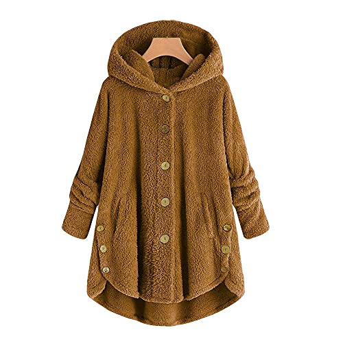 Bluelucon Winterjacke Damen Teddy Warm Hoodie Plüschjacke Mit Kapuze Coat Plüschjacke Plüsch Oberbekleidung Kunstpelzjacke Wintermantel Hoodie Jacke Full Mantel Fleecejacke Kapuzenmantel von Bluelucon