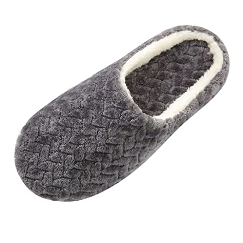 Damen Herren Hausschuhe aus Memory-Baumwolle Winter Warm Pantoffeln Home rutschfest Slipper Memory Foam Hausschuhe für Männer und Frauen, rutschfeste Hausschuhe aus Baumwolle BL0730 von Bluelucon