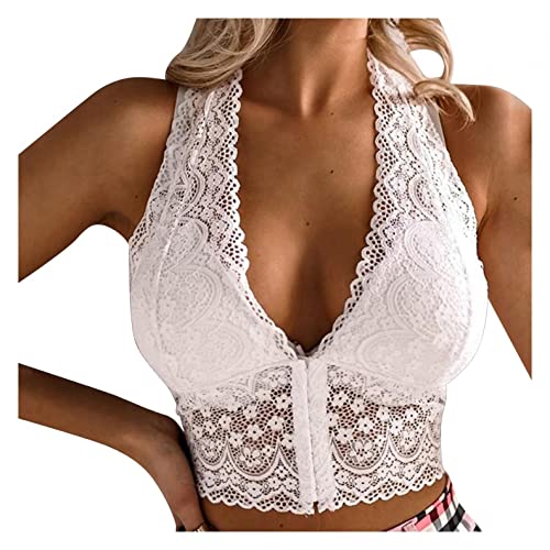 Damen Sport BH Übergröße Nahtlose Push Up Ohne Bügel Spitze Bra Gepolstert Atmungsaktiv und Bequem Bralette Bra Racerback Seamless Spitzen Unterwäsche Atmungsaktiv Ohne Bügel für Fitness BL151 von Bluelucon