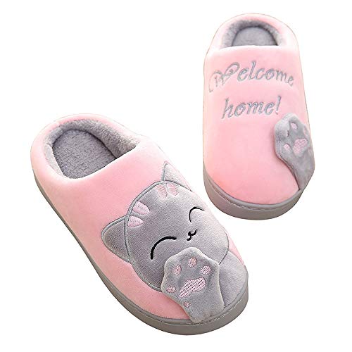 Hausschuhe Damen Pantoffeln Herren Winter Indoor Bequem Plüsch Warm Fluffy House Hausschuhe Indoor Outdoor Schuhe Damen Winter Plüsch Pantoffeln für Frauen Memory Foam Baumwolle Pantoffeln von Bluelucon