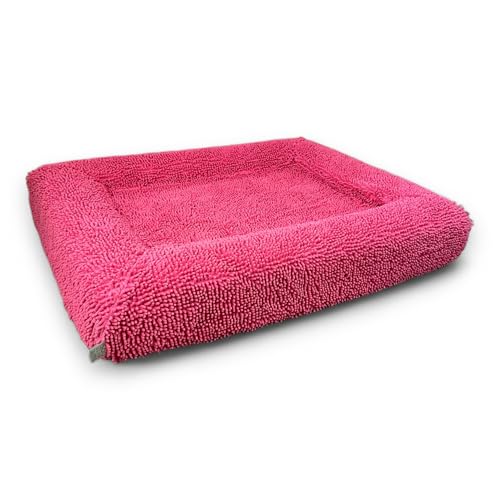 Bluewater Dog Saugfähiger Hundebettbezug zum Hineinschlüpfen, keine Reißverschlüsse, maschinenwaschbar (Rosa, Größe L 45 x B 36 x H 7) von Bluewater Dog