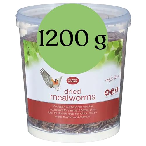 Blumixx Mehlwürmer für Wildvögel und Kleintiere – 1200g Eimer, Getrocknet & Nahrhaft – Ideal für Vogelfutter im Winter und als Nahrungsergänzung für Haustiere von Blumixx