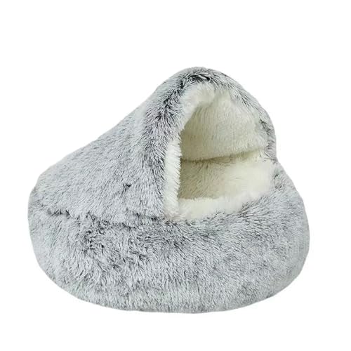 Winter Lang Plüsch Haustier Katzenbett Rundes Katzenkissen Katzenhaus 2 in 1 Warm Hundekorb Katzenschlafsack Katzennest Zwinger für kleine Hunde Katze von Blushink