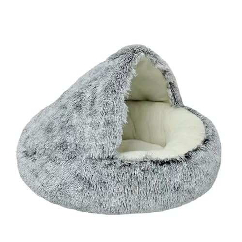 Winter Lang Plüsch Haustier Katzenbett Rundes Katzenkissen Katzenhaus 2 in 1 Warm Hundekorb Katzenschlafsack Katzennest Zwinger für kleine Hunde Katze von Blushink