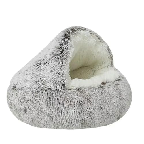 Winter Lang Plüsch Haustier Katzenbett Rundes Katzenkissen Katzenhaus 2 in 1 Warm Hundekorb Katzenschlafsack Katzennest Zwinger für kleine Hunde Katze von Blushink