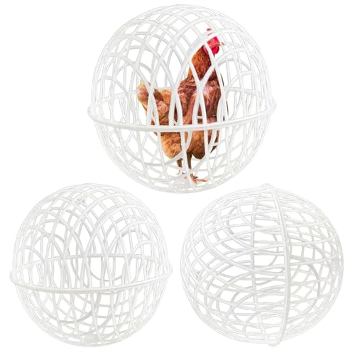 3 x Hühnerballkäfig Haustier Sicherheit Hühnerkäfig Tauben-Kükenstall Bauernhof Tier Ball Käfig Huhn Aktivitätsball Beweglicher Hühnerkugel Kugelkäfig für Kaninchen Küken Enten von Bmdjdq