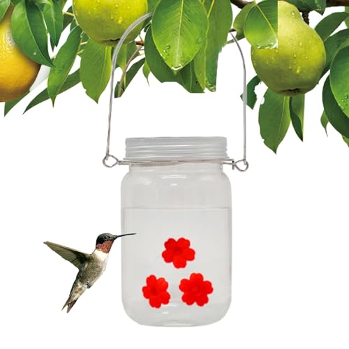 450ml Kolibri Feeder Jar, Kolibri Trinkfutterspender Balkon Vogelfutterspender 450ml Vogelfutterspender Kolibri Wasserbecher Auslaufsicher Silikon für Balkon Garten von Bmdjdq