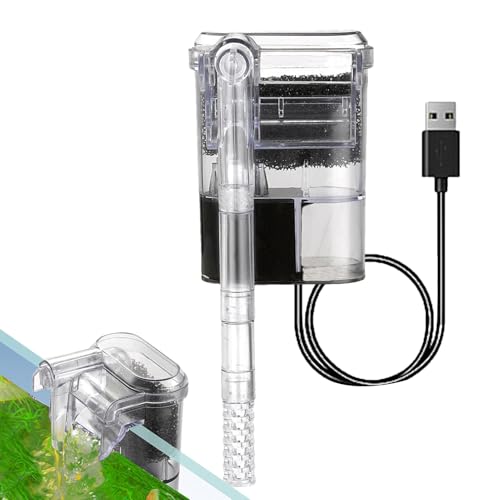 Aquarium-Filterpumpe, Aquarium-Filter, hängender Aquarium-Filter, geräuschloser Aquarium-Filter, Aquarium-Wasserfilter, Filter mit einstellbarem Durchfluss für die Gesundheit von Haustieren mit sauber von Bmdjdq