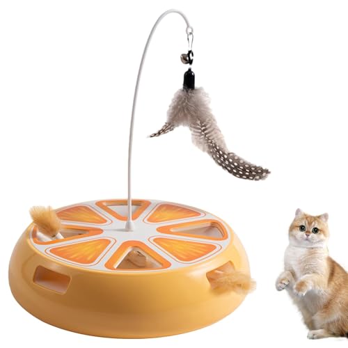 Bmdjdq Cat Toy Roller, Kitten Exercise Toy, Cat Exercise Device, Rotating Cat Toy, Intelligent Smart Mute Cat Toy, Rechargeable Cat Toy Roller with Feathers for Indoor Cat Roller Toys von Bmdjdq