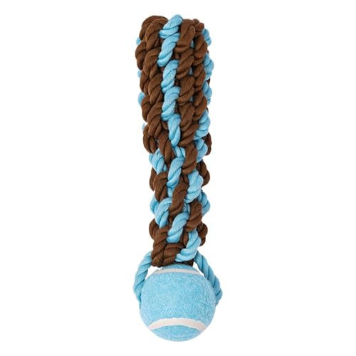 Bmdjdq Seilball Hundespielzeug, Haustier-Beißspielzeug, interaktives Tennisball-Design, bequemer Griff, leicht, 20,5 cm/21 cm, für Zuhause, Park, Hinterhof, Garten von Bmdjdq