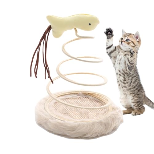 Federteller-Katzenspielzeug, Katzen-Anreicherungsspielzeug, Spiralfeder-Katzenspielzeug, langlebige Konstruktion, geistige Stimulation, multisensorisches Engagement, 1 Set, für Kätzchen, erwachsene Ka von Bmdjdq