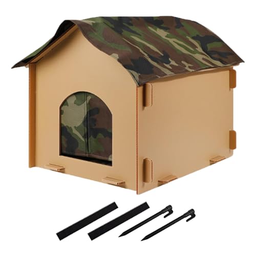 Foldable Outdoor Cat House, Waterproof and Warm Cat Shelter for Stray Cats, Includes Sleeping Pad and Nails, Perfect Shelter for Caring People and Cat Rescue von Bmdjdq