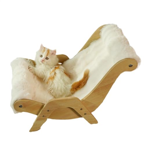 Fuzzy Katzen-Couchbett, beruhigendes kleines Hundebett, beruhigendes kleines Hundebett für Welpen, niedliche Hundetoilette, Plüsch, Katzensofa, Katzenbett für Indoor-Katzen von Bmdjdq